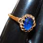 Vintage 10K Yellow Gold Blue Spinel Ring Size 8.25 - 2.6g image number 5