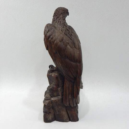 VTG Red Mill Bald Eagle Pecan Resin Cast 1980 Large 20” Statue Model #901 SIGNED image number 4