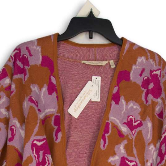 NWT Soft Surroundings Womens Orange Pink Open Front Cardigan Sweater Size 1X image number 3