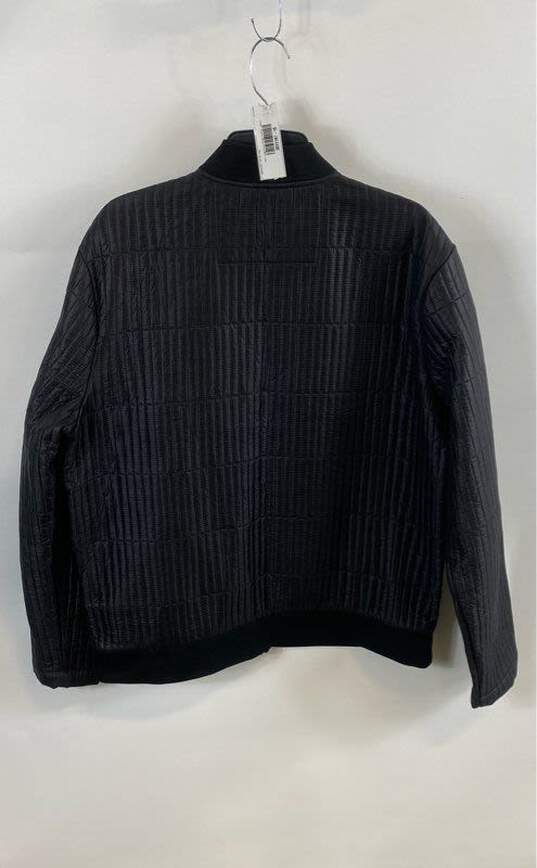 Karl Lagerfeld Mens Black Pockets Long Sleeve Full Zip Bomber Jacket Size XL image number 2