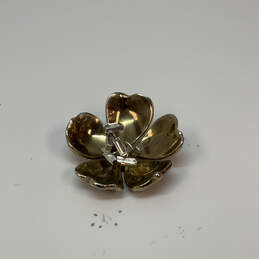 Designer Trifari Two-Tone Fashionable Flower Design Mini Brooch Pin alternative image