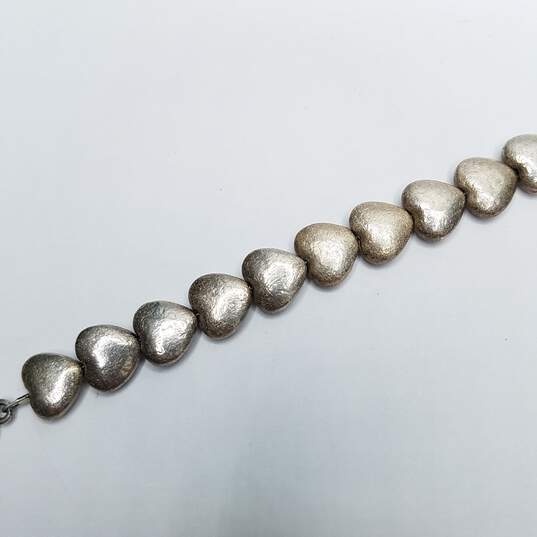 Sterling Silver Heart Link Toggle 7" Bracelet 19.4g image number 4
