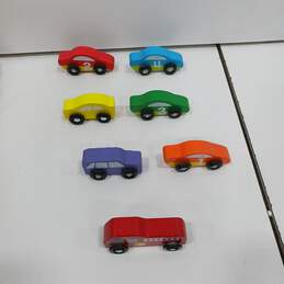 Bundle of Wooden Trains and Cars alternative image