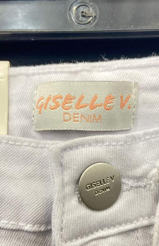 NWT Giselle V Womens White High-Rise 5-Pockets Denim Skinny Leg Jeans Size Small image number 4