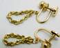 Vintage 14k Yellow Gold Rope Chain Screw Back Earrings 2.7g image number 4