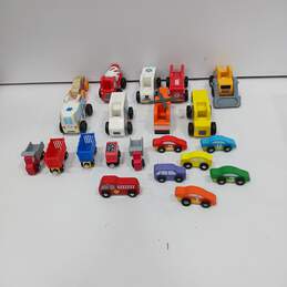 Bundle of Wooden Trains and Cars