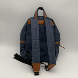 NWT Womens Blue Denim Outer Zip Pocket Adjustable Shoulder Strap Backpack alternative image