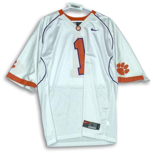 Nike Team White Orange Mens Jersey #1 Size L image number 1