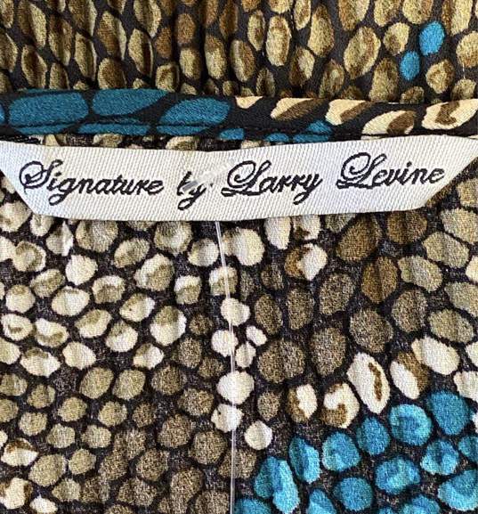 Signature by Larry Levine Womens Multicolor Beaded Scoop Neck Blouse Top Size XL image number 3