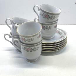 International Porcelain Kensington China Gardena Tea Cups /Saucers 12Pc Set