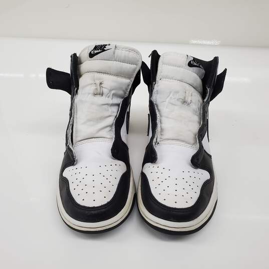 Nike Men's Dunk High Retro Black/White Leather Sneakers Size 6.5 image number 2