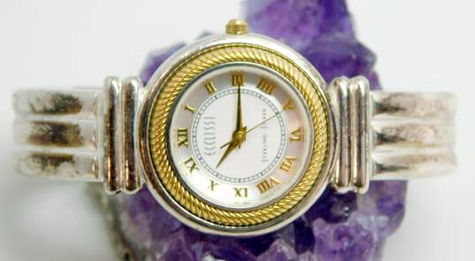 Ecclissi 925 Sterling & Vermeil Rope 3010 White Dial Ladies Bracelet Watch image number 4