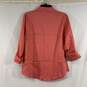 NWT New York & Company Salmon Women's Roll-Tab Sleeve Blouse, Sz. L image number 2