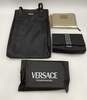 Lot Of 3 Versace Parfums Fragrance Bags Black Tote Gold Chain Wallet Black Pouch image number 1