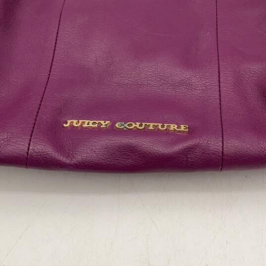 Juicy Couture Womens Purple Leather Double Handle Zipper Shoulder Handbag image number 6