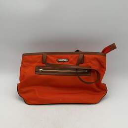 Michael Kors Womens Orange Brown Double Strap Zipper Shoulder Bag Purse