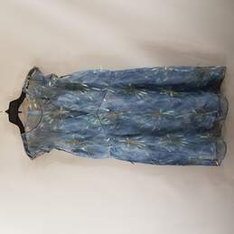 Elie Tahari Women Blue Olive Sleeveless Dress Mid with slip XL 16 NWT