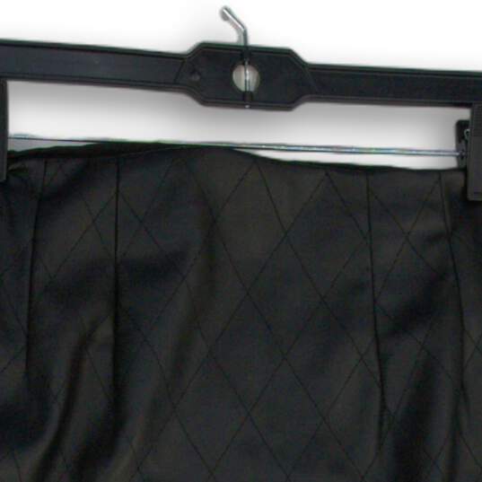 Loft Womens Black Diamond Flat Front Side Zip Short A-Line Skirt Size 8 image number 4