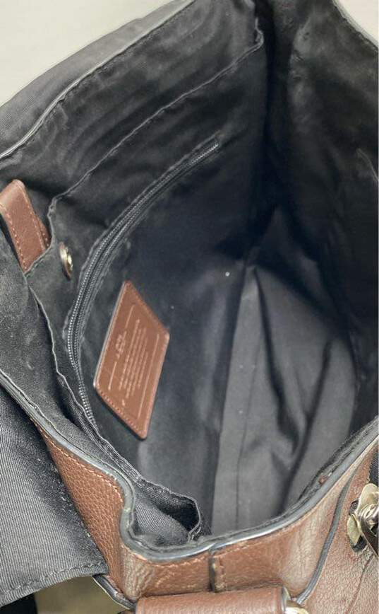 Coach Magnetic Clip Messenger Bag Brown Leather image number 5