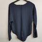 Babaton striped navy and white tie front blouse S image number 1