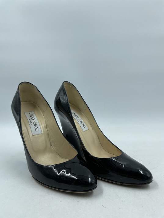 Authentic Jimmy Choo Black Patent Wedge Pumps W 7 image number 3