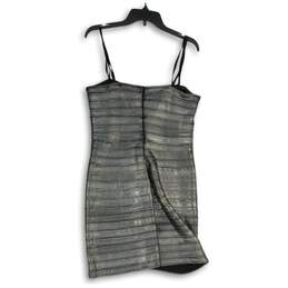 BCBGMAXAZRIA Womens Black Sleeveless Back-Zip Bandage Mini Dress Size L alternative image