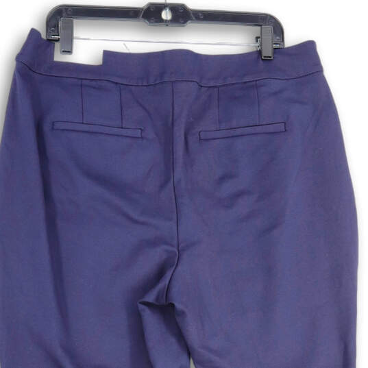 NWT Womens Navy Blue Elastic Waist Wide Leg Ankle Pants Size 14/16 Reg image number 4