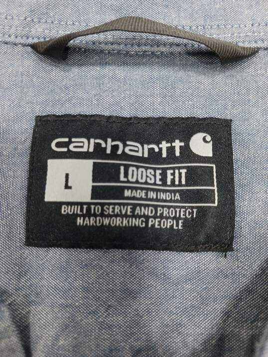 Carhartt Men's Loose Fit LS Casual Button Down Shirt Size Large image number 3