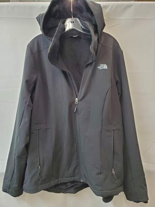 The North Face Womens Long Sleeves Lined Hooded Full Zip Windwall Jacket Size XL image number 1