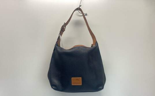 Dooney & Bourke Paige Sac Navy Blue Pebbled Leather Shoulder Hobo Tote Bag image number 1