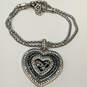 Designer Brighton Silver-Tone Rhinestone Heart Shape Pendant Necklace image number 3