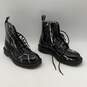 Dr. Martens Womens Pascal Black White Leather Lace Up Marble Combat Boots Size 9 image number 2