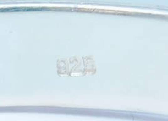 Romantic 925 Sterling Silver Shrimp Hoop Earrings Hammered & Bead Rings Glitter Cuff Bracelet 37.2g image number 6