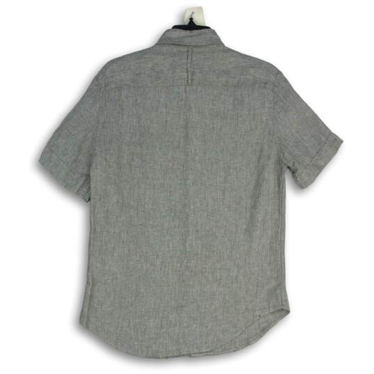 NWT Mens Gray Slim Fit Short Sleeve Collared Button-Up Shirt Size Small image number 2
