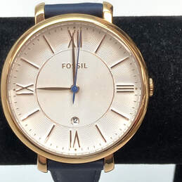 Designer Fossil ES-3843 Black Adjustable Strap Round Dial Analog Wristwatch