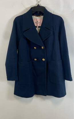 Juicy Couture Womens Blue Long Sleeve Double Breasted Pea Coat Size Medium