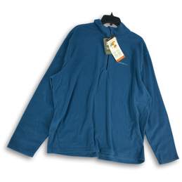NWT Eddie Bauer Mens Blue Long Sleeve 1/4 Zip Pullover Fleece Jacket Size XL