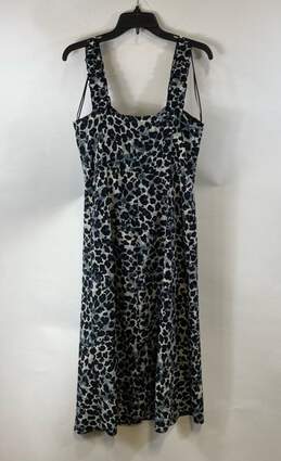 Zara Womens Black White Leopard Print Sleeveless Midi Fit & Flare Dress Sz Large alternative image