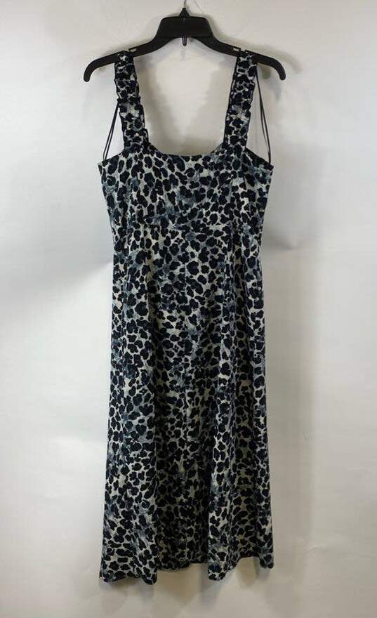 Zara Womens Black White Leopard Print Sleeveless Midi Fit & Flare Dress Sz Large image number 2