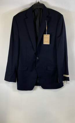 NWT Michael Kors Mens Navy Blue Long Sleeve Single Breasted Blazer Jacket Sz 40