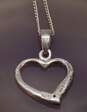 Romantic 925 Sterling Silver Claddagh Hoop Earrings Ring & Open Heart Pendant Necklace 6.3g image number 3