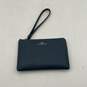 Coach Womens Blue Leather Boxed Corner Zip Mini Wristlet Wallet image number 1