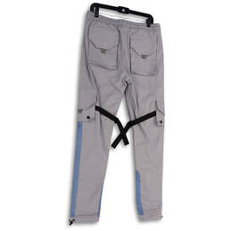 NWT Mens Gray Flat Front Drawstring Pockets Tapered Leg Cargo Pants Size L alternative image