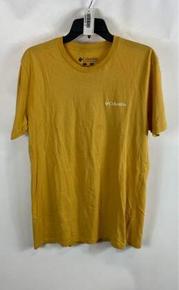 Columbia Mens Yellow Crew Neck Short Sleeve Pullover T-Shirt Size Large