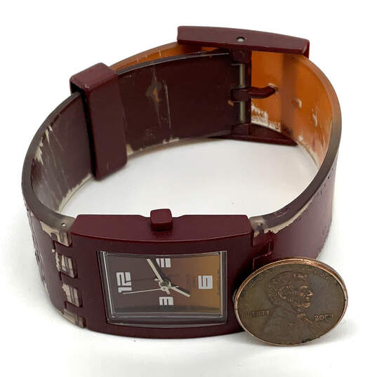 Designer Swatch Brown Adjustable Strap Square Dial Analog Wristwatch image number 1