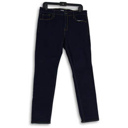 Womens Blue Denim Pockets Medium Wash Slim Fit Skinny Leg Jeans Size 12