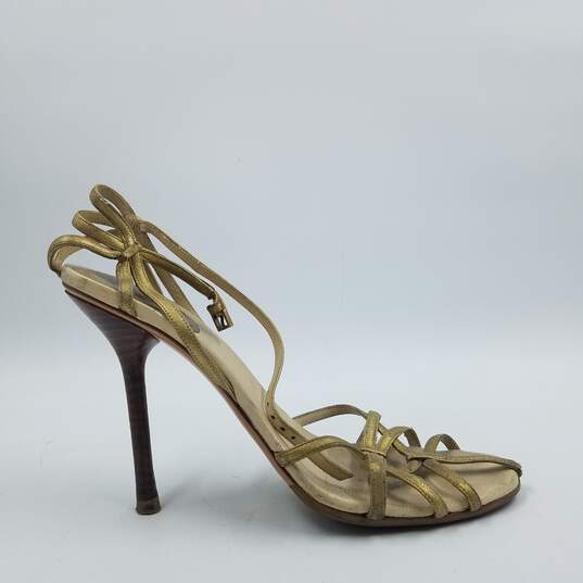 Gucci Ankle Strap Sandal Women's Sz.8B Metallic Gold image number 1