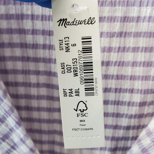 Madewell Kacie Lavender Plaid Mini Shirtdress Size 6 image number 4