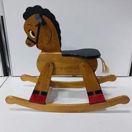 VTG Mid-Century Hand Painted Wooden Rocking Horse