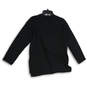 Womens Black Long Sleeve Round Neck Pullover Blouse Top Size Medium image number 2